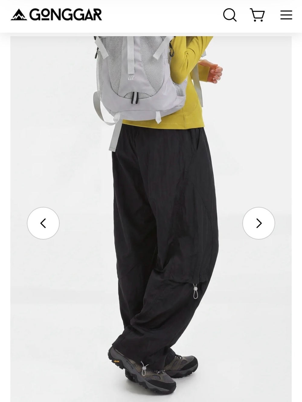 Gonggar Women's Black Wide-Leg Cargo Pants - Picture 3 of 6